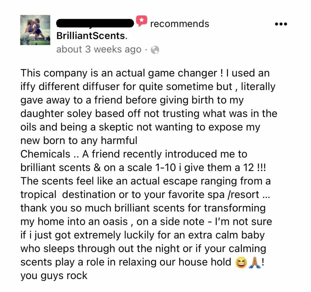 Customer Review Brilliant Scents